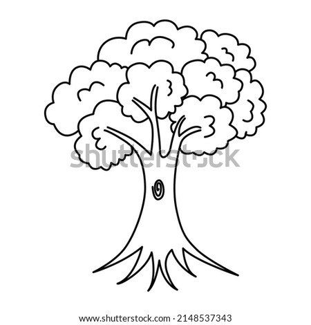 Trees cartoon coloring page illustration vector. For kids coloring book.