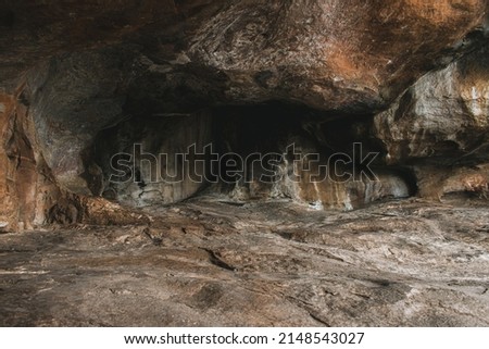 Ancient Rock-cut cave of Badami, India Royalty-Free Stock Photo #2148543027