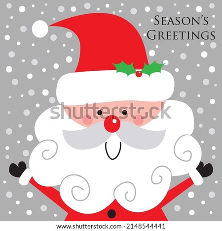 Cute Santa Claus For Christmas Greeting Card