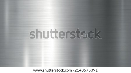 Panoramic background silver steel metal texture - Vector illustration Royalty-Free Stock Photo #2148575391