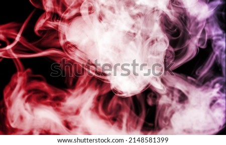 Pink smoke on black background, colorful  abstract swirling touch smoke