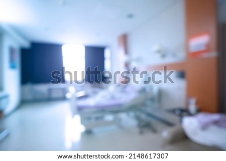Abstract blur televition in room hospital and clinic interior for background.
