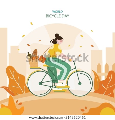 3rd June World Bicycle Day illustration vector image
