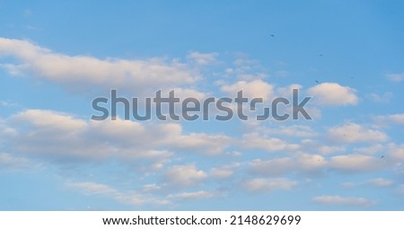 Clouds on the background of the sky. Sunrises and sunsets. Best background, stock photos for commercial use in high definition HD jpg format. sky clouds Royalty-Free Stock Photo #2148629699