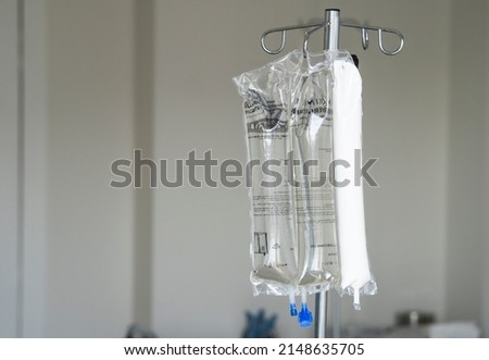 Close up of Total Parenteral Nutrition for feeding person intravenously, bypassing usual process of eating. Still closed. Royalty-Free Stock Photo #2148635705