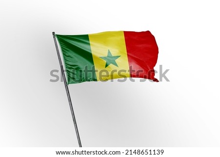 Senegal waving flag on a white background. - image