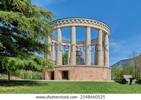 Doss Trento mausoleum of Cesare Battisti in Trento, Italy Royalty-Free Stock Photo #2148660525