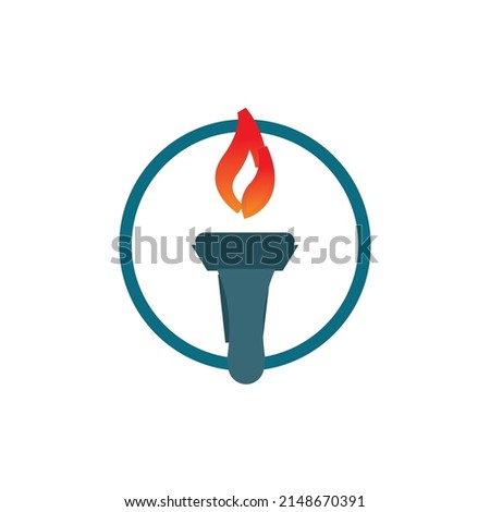 illustration vector of Torch Logo design Template 