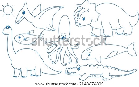 Set of simple children hand drawing objects illustration