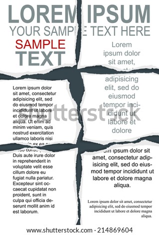 Torn Flyer Template with clipping mask