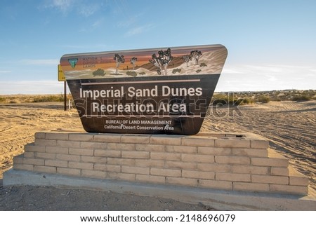 Imperial Sand Dunes Recreational Area Entrance Sign Royalty-Free Stock Photo #2148696079