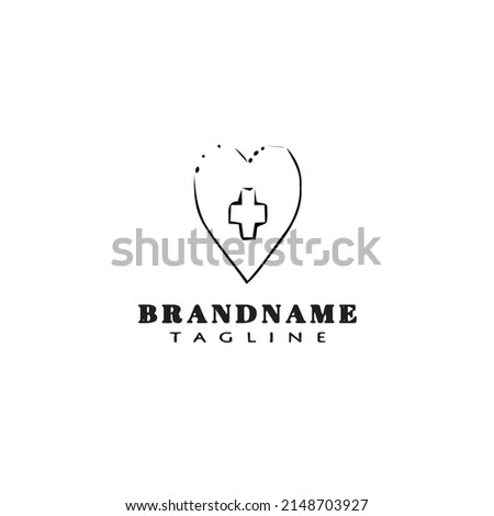 heart with plus logo icon design template modern vector illustration
