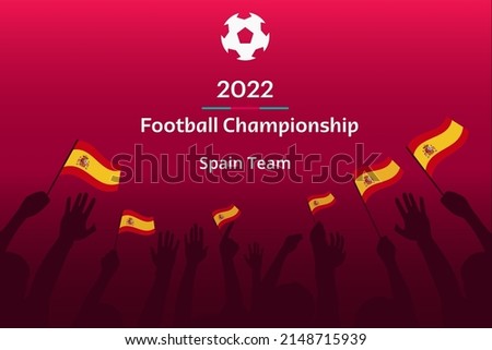Spain Team soccer vector illustration. Football Championship 2022 Background. 