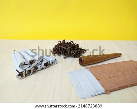 Cigarettes, tobacco,tobacco pipe,and papers for making handmade traditional cigarettes 