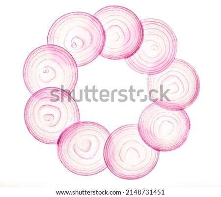  onion on white background with the path