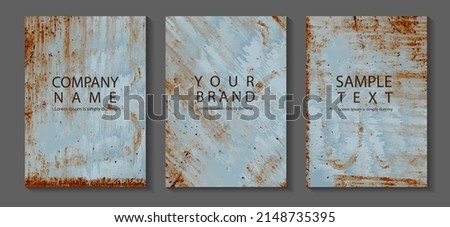 Vector rusty metal texture background, in A4 size for design work page cover book presentation. brochure layout and flyers poster template. Royalty-Free Stock Photo #2148735395