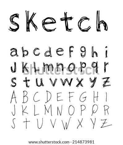 sketch alphabet Hand drawn.  illustration