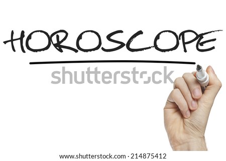Hand writing horoscope on a white board