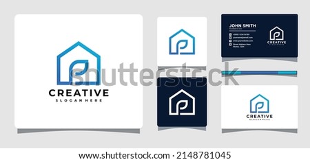 House Leaf Logo Template With Business Card Design Inspiration