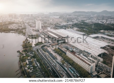 aerial photography nanjing city architecture landscape skyline