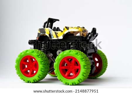 baby monster trucks on a white background, children's toys