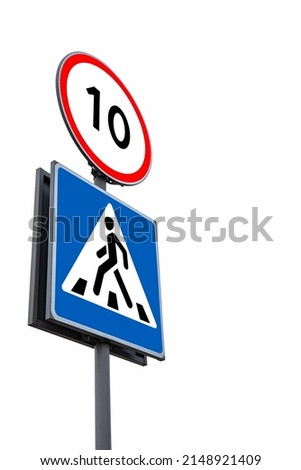 road sign pedestrian crossing on the street