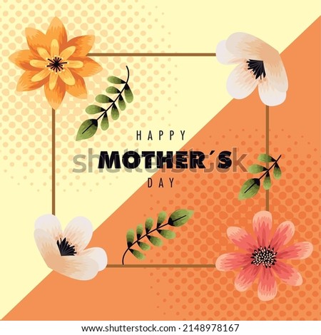 happy mothers day postcard with flowers