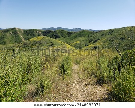 Hillside hiking trail in the Calabasas part of the Santa Monica Mountains south of 101