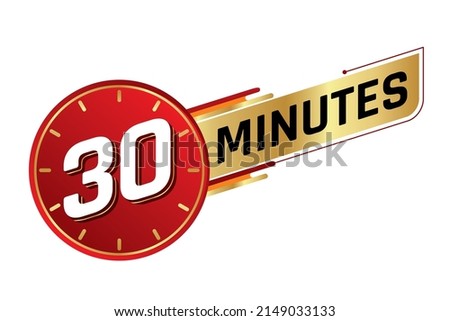 30 minutes isolated on white background. Time concept. Vector illustration.	 Royalty-Free Stock Photo #2149033133
