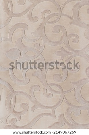 Abstract damask patchwork pattern with geometric , cream color artificial leather