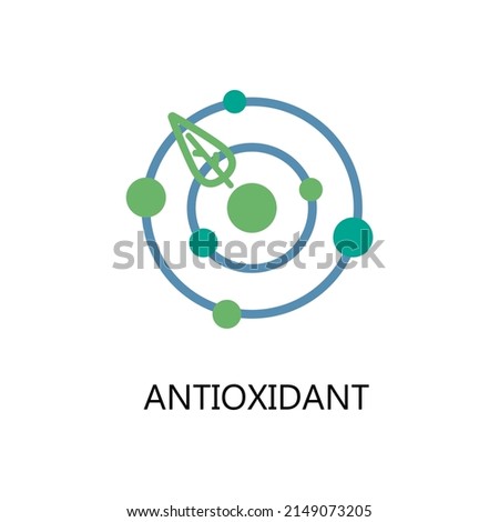 Antioxidant icon. Health benefits molecule, natural vitamins sources, vector isolated illustration for bio organic detox super food advertising, wellness apps. Healthy eating, antiaging dieting. Royalty-Free Stock Photo #2149073205