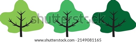 Vector of trees on white