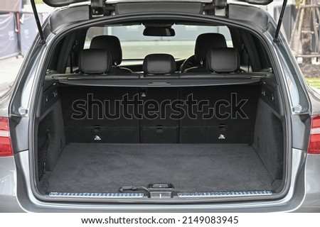 rear view of the car open trunk The exterior of a modern, modern car empty trunk

 Royalty-Free Stock Photo #2149083945