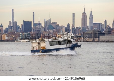 boat in Hudson river. New York, USA
