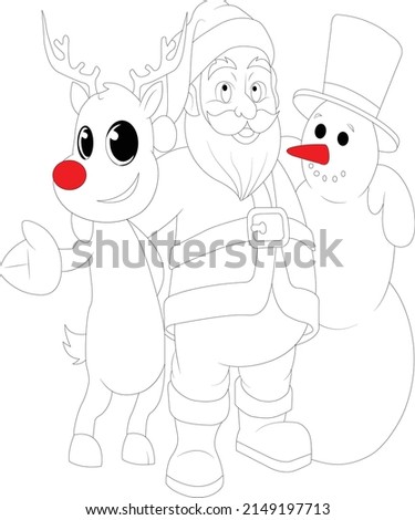 Christmas coloring book page for kids and adults