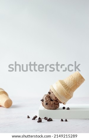 The ice-cream with white background 