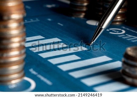 Pile of gold coins stack in finance treasury deposit bank account for saving . Concept of corporate business economy and financial growth by investment in valuable asset to gain cash revenue profit . Royalty-Free Stock Photo #2149246419