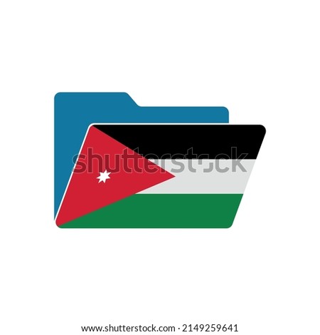 Jordan. Folder icon with Jordan flag. Vector folders icons with flags. Isolated on white background