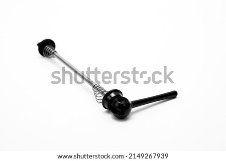 quick release bicycle on white background