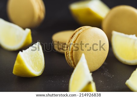 Close-up of lemon macaroons