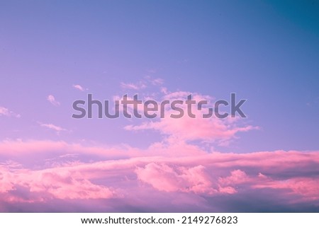 5k Toned blue pink magenta colors sky sunset sunrise background. Time Lapse Time-lapse Time-lapse Of Bright Toned pink Sky With White Fluffy Clouds. Cloudy Sky. Sunny Cloudscape.
