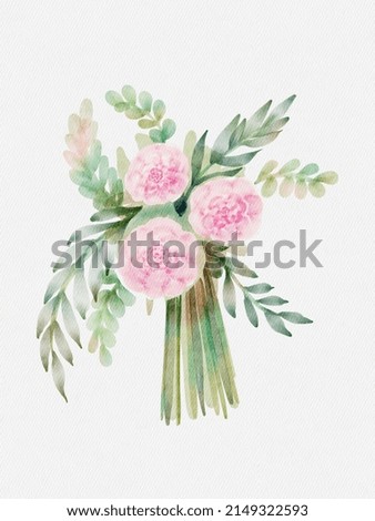 watercolor drawing.  bouquet of flowers on a white background