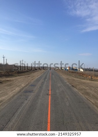 temporary road markings in orange