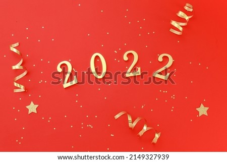 Happy new year 2023 digital material on red background