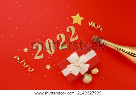 Happy new year 2023 digital material on red background