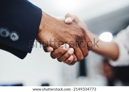 Great doing business with you. Closeup shot of a handshake between two unrecognizable people at the office. Royalty-Free Stock Photo #2149334773