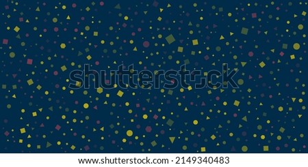 Abstract Colorful Sparsely Spotted Pattern, Squares, Spots and Triangles with Random Sizes and Orientation with Colors of Green and Red - Minimalist Generative Art Texture, Vector Background Design