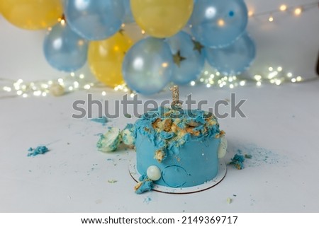 birthday cake with stars. bright cake for your first birthday