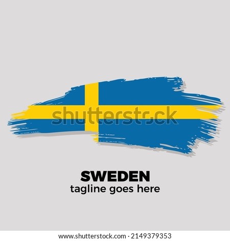  flag of Sweden brush stroke background