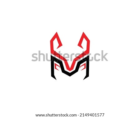 Letter M fox head, wolf head and Hyena head logo design. Creative and Modern Vector Logotype Element For Motorbike, Sports Bike, Sports Car.